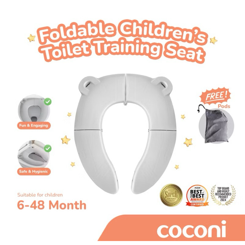 Coconi Foldable Childern’s Toilet Training Seat | Dudukan Toilet Lipat Anak | Foldable Toilet Seat P