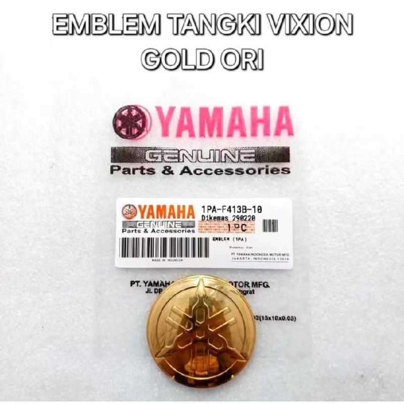 Emblem tengki Vixion gold original 1PA-F413B-10
