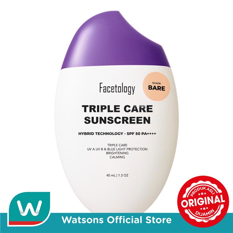 Facetology Triple Care Tinted Sunscreen Bare SPF50 PA++++ 40ml