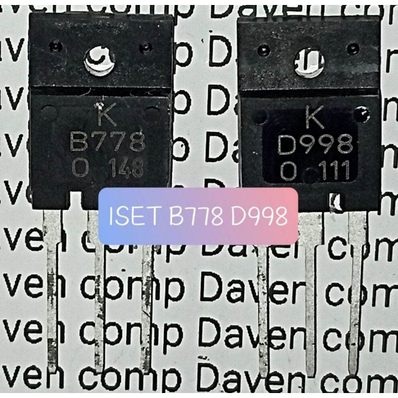 1SET TRANSISTOR B778 D998 ORIGINAL MOSFET B 778 D 998 ASLI