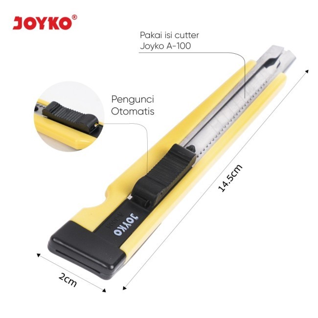 

Cutter Joyko A-300 / Cutter Kecil / Silet / Cutter Kertas / Per PCS