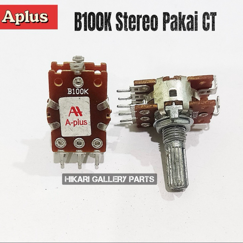 Potensio B100K STEREO APLUS + CT / Potensio 100k Stereo APlus Plus CT / Potensio B 100k Stereo + CT 