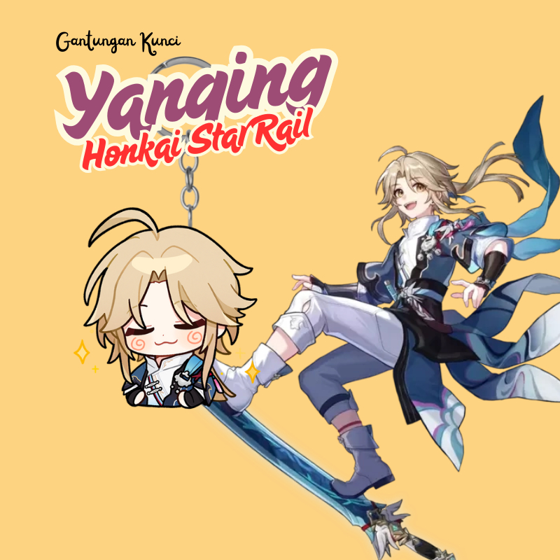 Ganci Yanqing HSR | Gantungan Kunci Akrilik UV 2 Sisi Cutting Laser Premium Yanqing  Honkai Star Rai