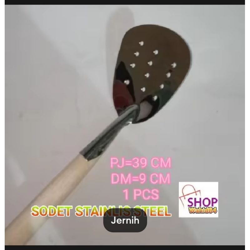 SODET BERLUBANG GAGANG KAYU/SODET PENGGORENGAN/SPATULA.