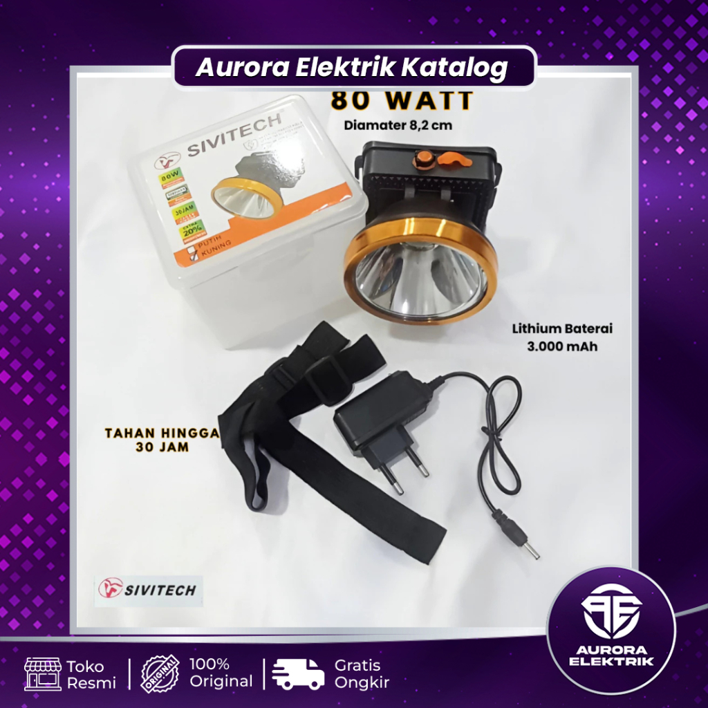 Senter Kepala SIVITECH 80 Watt