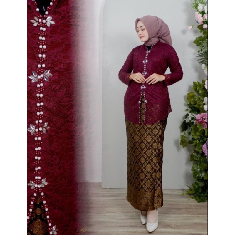 BEST SELLER BAJU KEBAYA MODERN MEWAH ATASAN BAJU KEBAYA FLOY BROKAT ENCIM PAYET KEBAYA BROKAT DEWASA