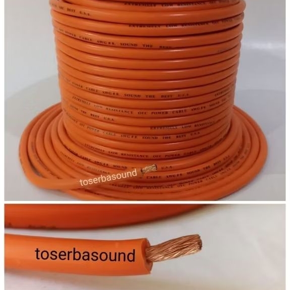 Kabel Tembaga Murni 8 AWG Fleksibel untuk Power Aki dan Ground Audio Mobil per Meter