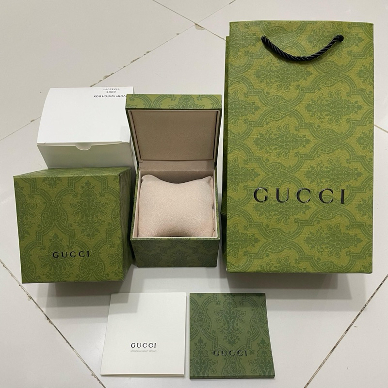 Kotak Display Jam Tangan Gucci Box Mewah Guci Full set Include Paper Bag & Warranty Card