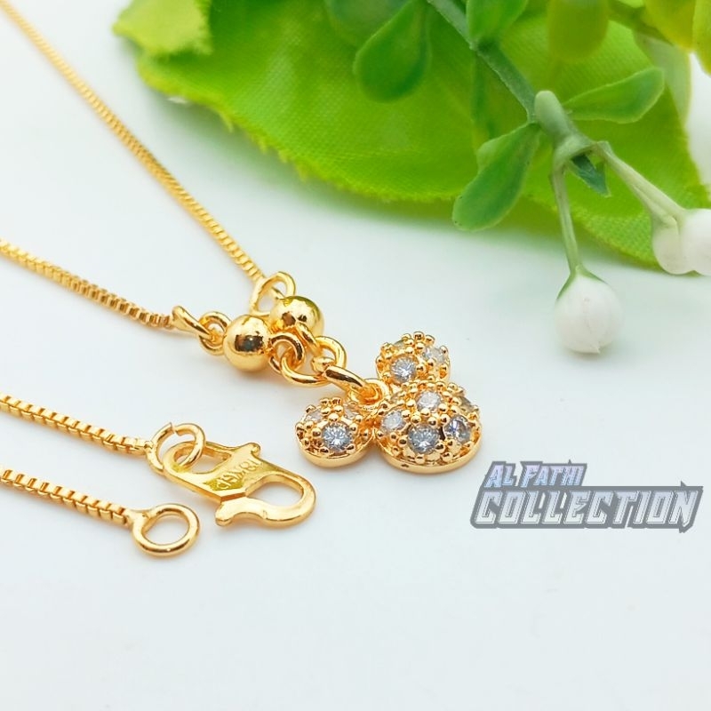 kalung anak dan bayi liontin Mickey Mouse warna emas
