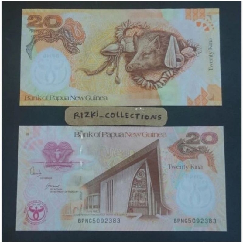 uang kertas asing PAPUA NUGINI 20 KINA