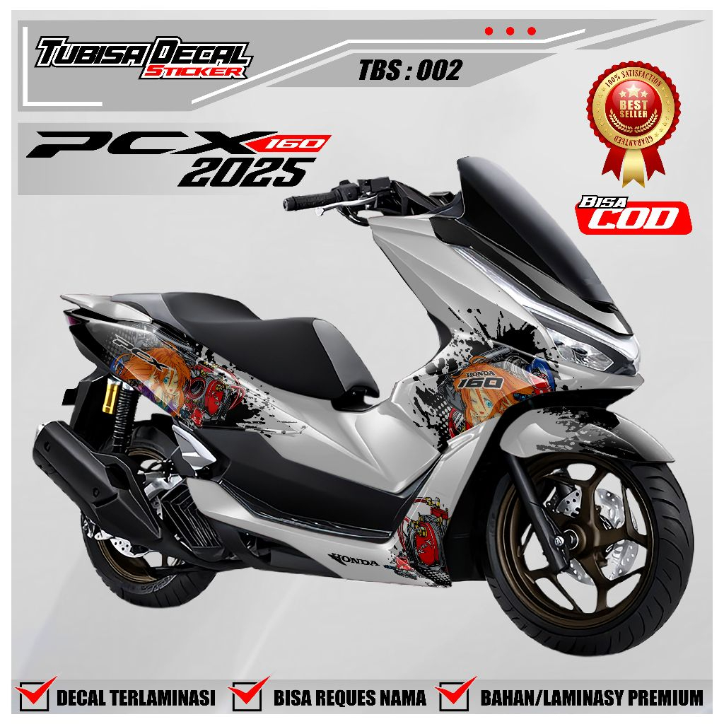 DECAL STICKER FULL BODY PCX 160 2025 - DECAL VARIASI MOTIF ANIME PCX 160 2025