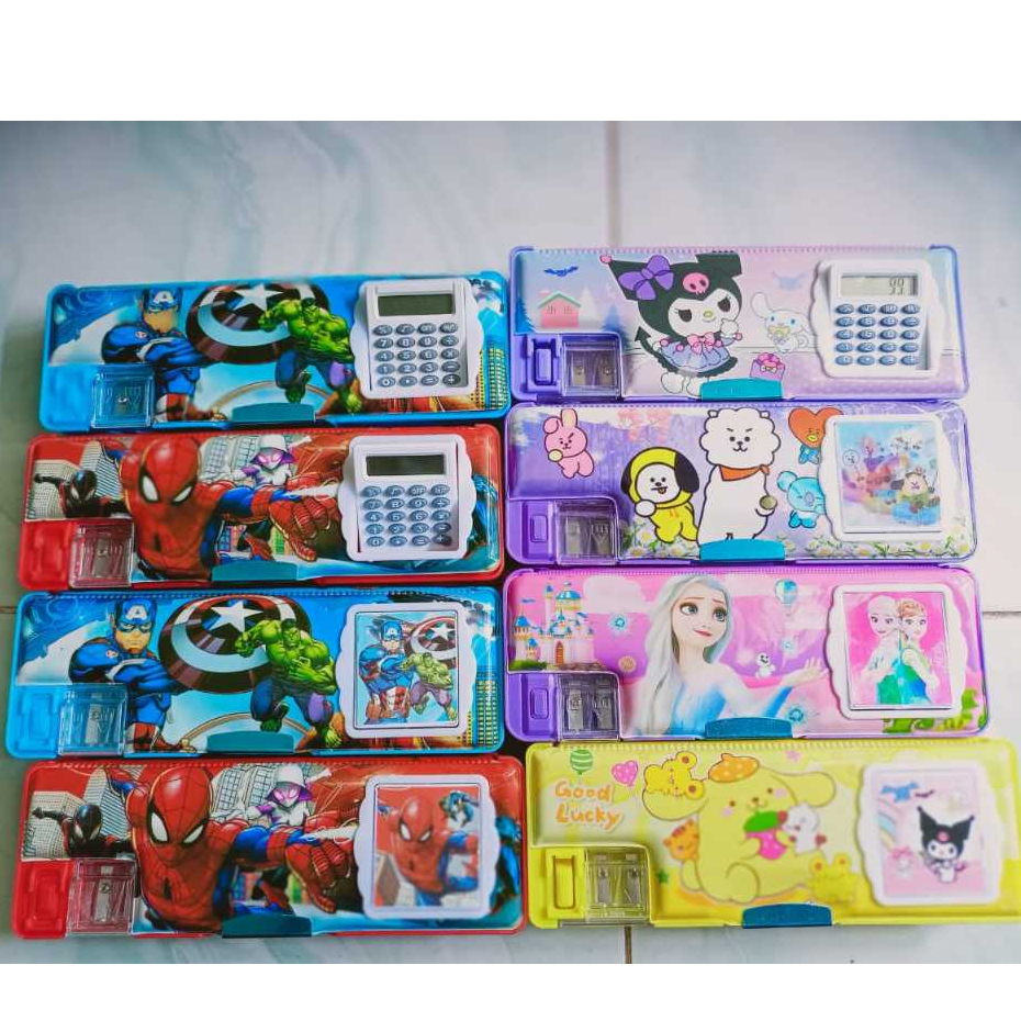 

Kotak Pensil Magnet 2 sisi ada Serutan + Kalkulator - KARAKTER CEWEk