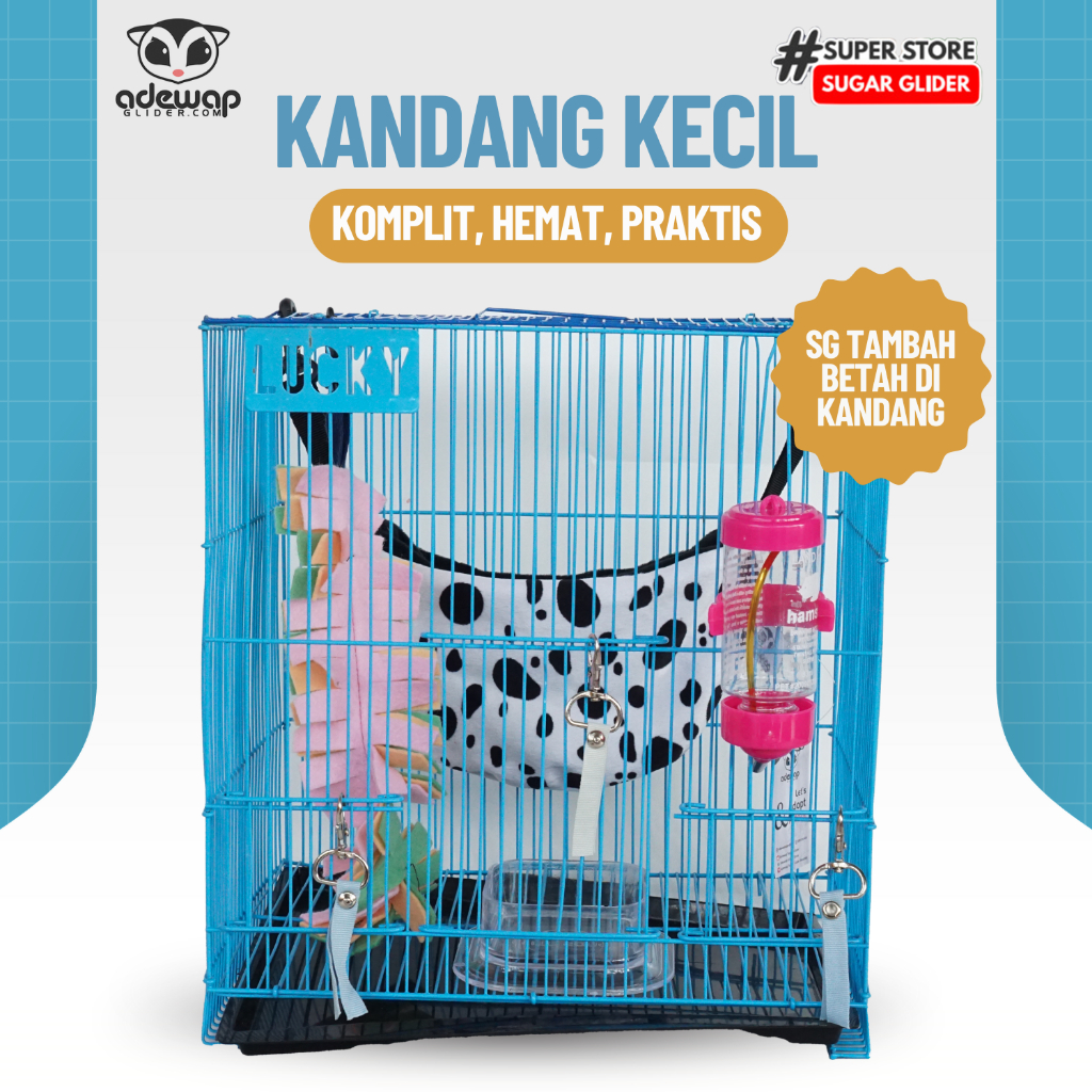 ADEWAP GLIDER Paket Hemat 7! Kandang Small Perlengkapan Pemeliharaan Sugar Glider