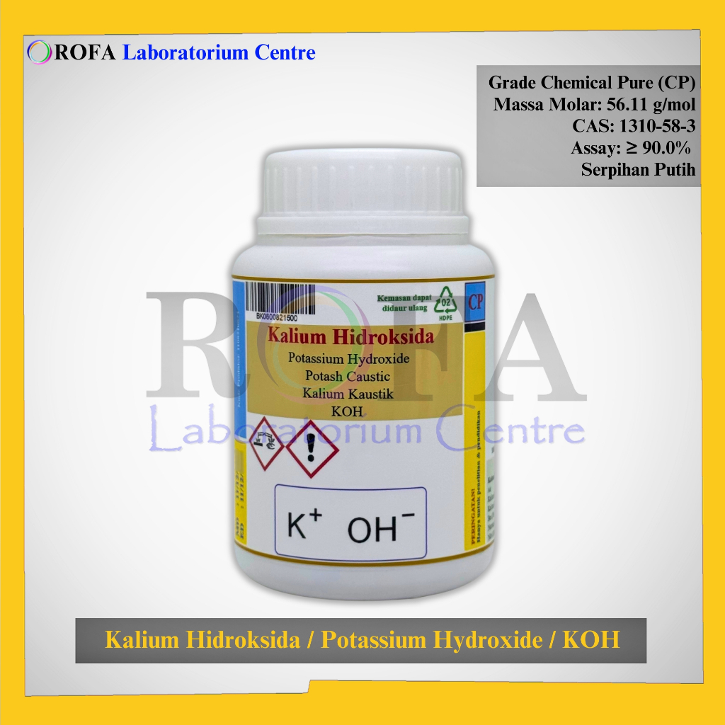Kalium Hidroksida / Potassium Hydroxide / Potas Caustic / KOH CP 500 Gram