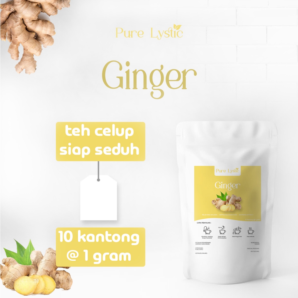 

Pure Lystic - Ginger Tea Hangatkan Tubuh & Meredakan mual, perut kembung, dan gangguan pencernaan