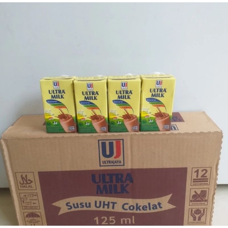 

Ultra Milk Susu UHT 125 ML 1Dus isi 40 Pcs Rasa Cokelat, Strawberry, dan FullCream