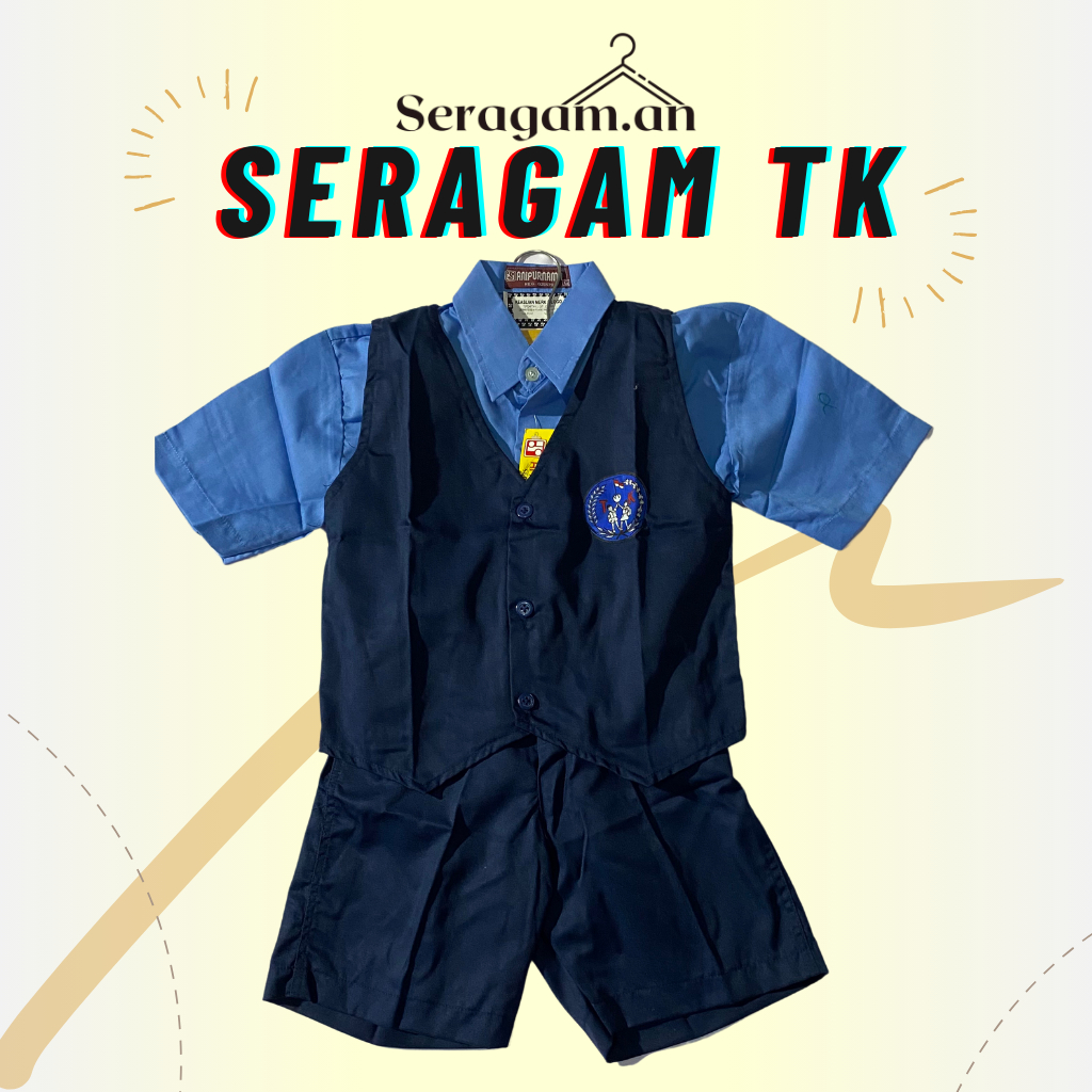 [SET TERMURAH SERAGAM TK DI SHOPEE] SERAGAM TK SERAGAM PAUD NASIONAL BIRU DONGKER LENGAN PENDEK LAKI