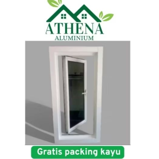 Kusen jendela aluminium ukT80xL40, gratis bubble wrap+packing kayu
