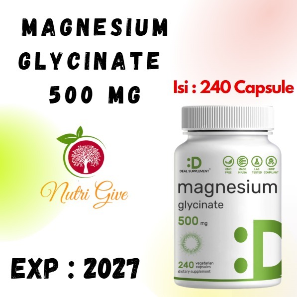 Deal Supplement Magnesium Glycinate 500mg 240 Veggie Capsules Eagleshine 500 Mg