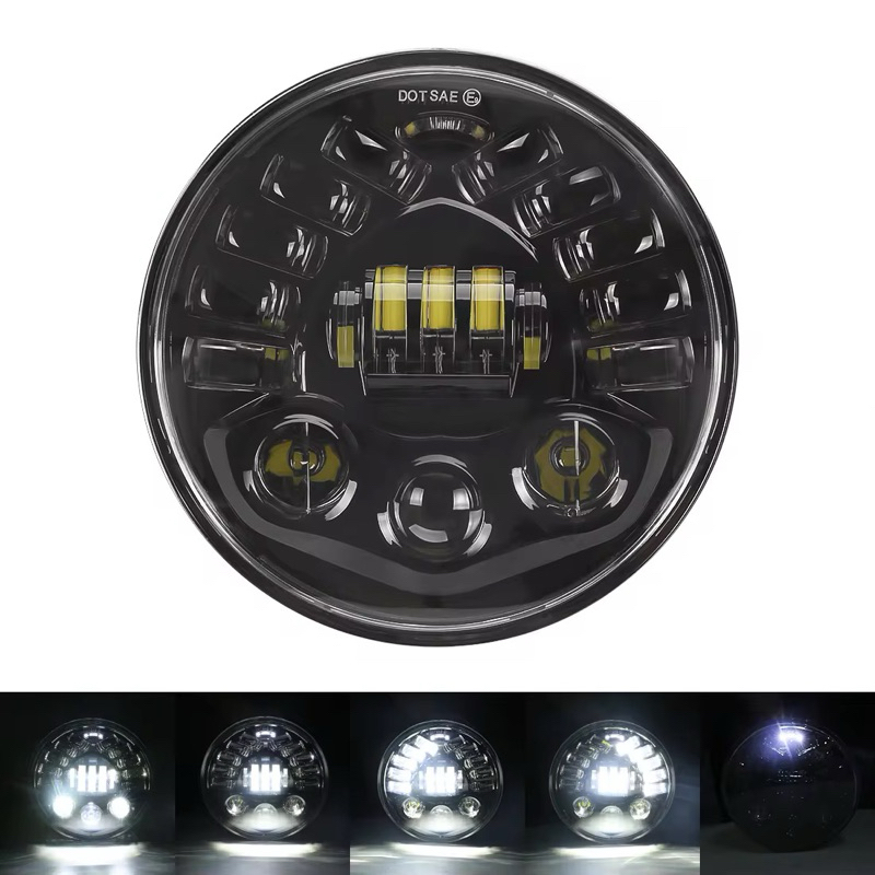 Headlamp lampu depan 5,75 inci 16LED lampu depan mobil motor Predator headlamp 7inc 19LED  Waterproo