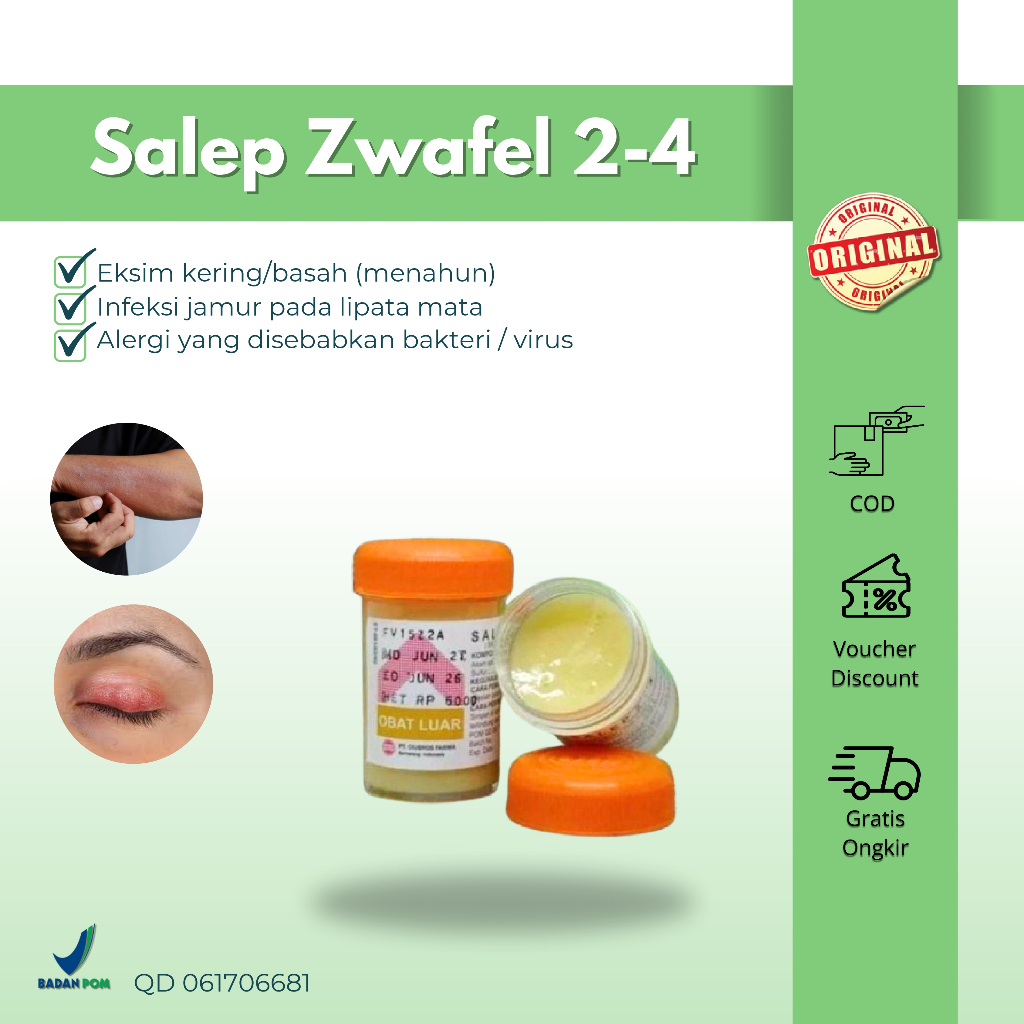 Salep Gatal Zwafel 24 Orignal BPOM Obat Gatal Panu Alergi Kutu Air Kurap Selangkangan Skabies Herpes