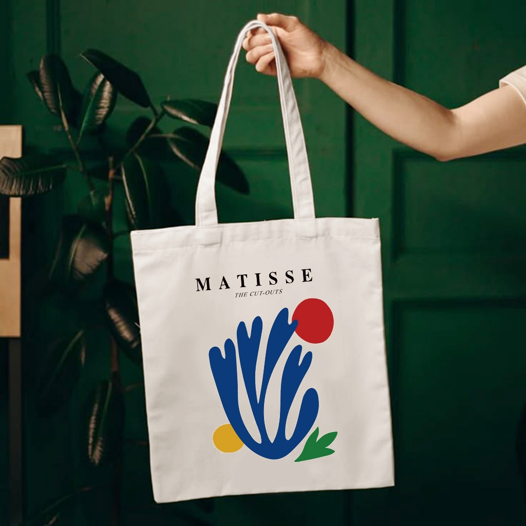 Tote bag Tas Kanvas Tebal Resleting / Totebag Lukisan MATISSE Kanvas Pria Wanita