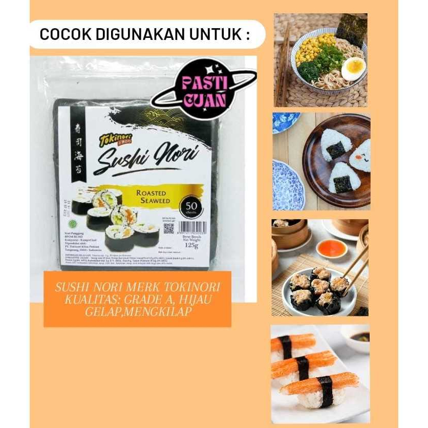 

SUSHI NORI 50 LEMBAR-TOKINORI 50'S - HIJAU GELAP - KIMBAB