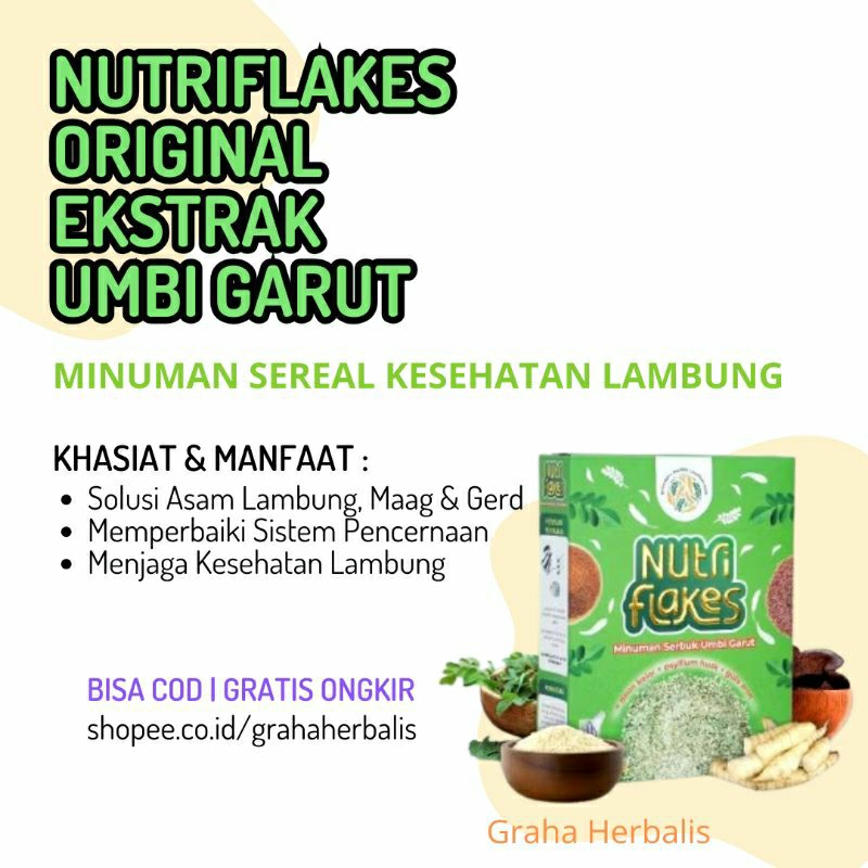 

Nutriflakes Sereal Umbi Garut Ampuh Mengatasi Asam Lambung Maag dan Gerd 1 Box