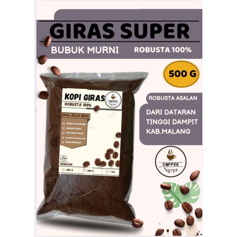 

KOPI GIRAS SUPER | MURNI ROBUSTA 100% | KEMASAN 500 g