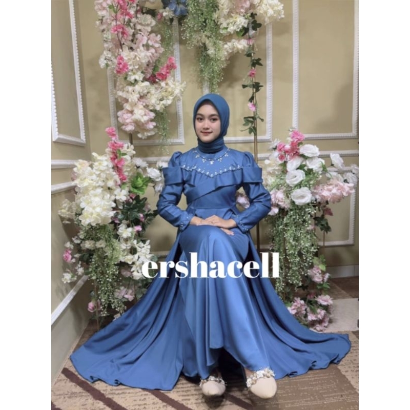 dress Raflesia terbaru model rok duyung cocok untuk kondangan pesta