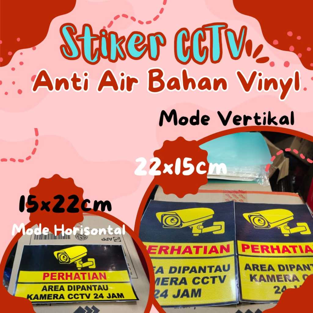 

Stiker CCTV 24 jam Bahan Vinyl Anti Air 15cmx22cm