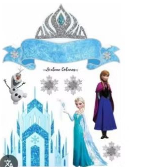 topper Frozen/stiker kue ulang tahun gratis nama