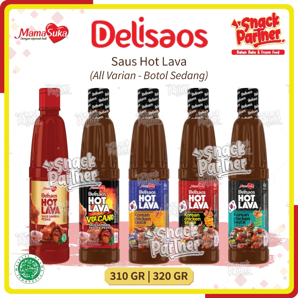 

MAMASUKA DELISAOS 310 / 320 GR - Hot Lava Volcano Korean Chicken Sauce Honey Original Spicy Garlic / Saus Saos Ayam Goreng Ala Korea Yangnyeom Bulgogi Teriyaki GR