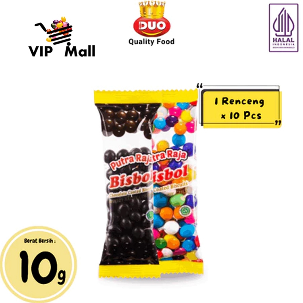 

DUO Bisbol Coated Biscuit Biskuit Bola Salut Cokelat 100gr (10x10gr ) - Snack Cemilan Anak Murah