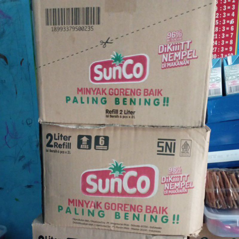 

Minyak goreng sunco 2Liter 1dus isi 6pc