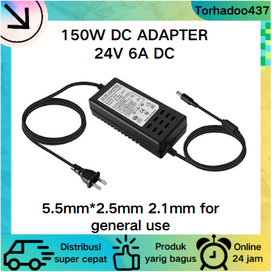 Adaptor 24V 6A / Adaptor 24 Volt 6A DC24V 6A Adaptor Colokan US/EU 150W Transformator Daya Driver LE