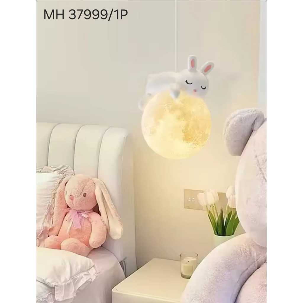 Apollo Lighting Lampu Hias Gantung Dinding Karakter Hewan Tertidur Di bulan Purnama Lampu Tidur Kama