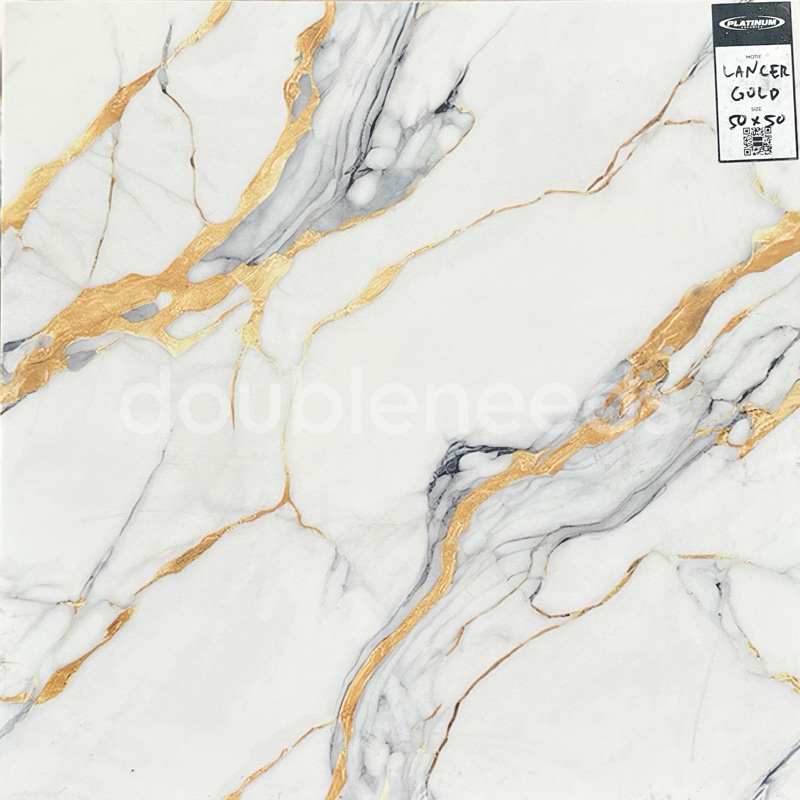 KERAMIK LANTAI LANCER GOLD 50x50 / KERAMIK LANTAI RUMAH MOTIF STATUARIO / KERAMIK LANTAI KEKINIAN LI