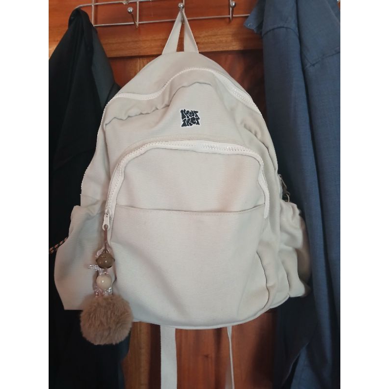 Preloved Ikatiket Backpack Migu Putih Cream Tas