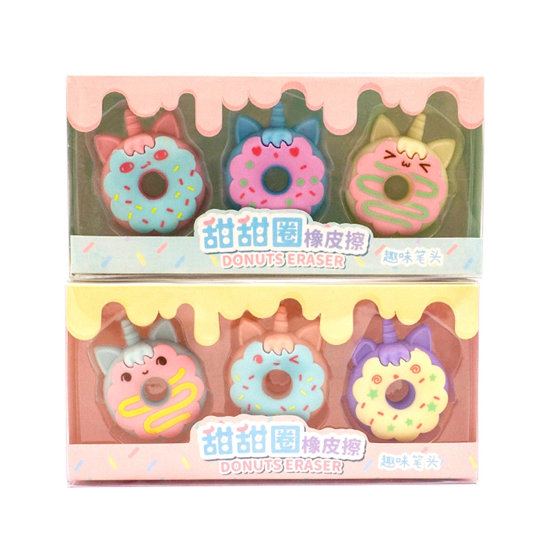 

8429 set penghapus karakter donut 3d sensory play stationery
