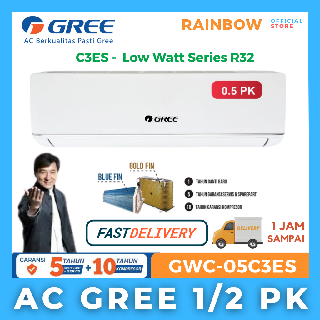 GREE AC Deluxe Low Watt 0.5PK - GWC-05C3E(S)