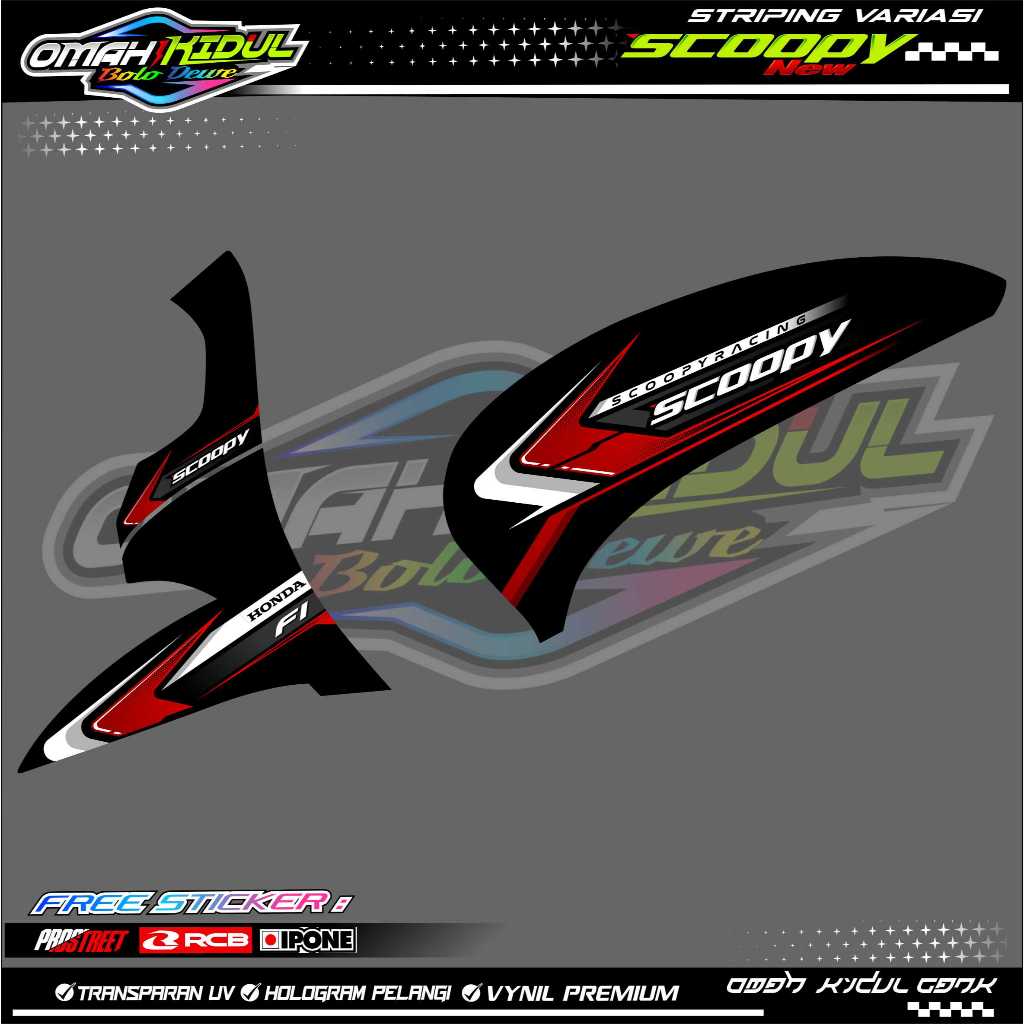 STRIPING VARIASI HONDA SCOOPY 2021 / STICKER LIST VARIASI MOTOR HONDA SCOOPY 2021