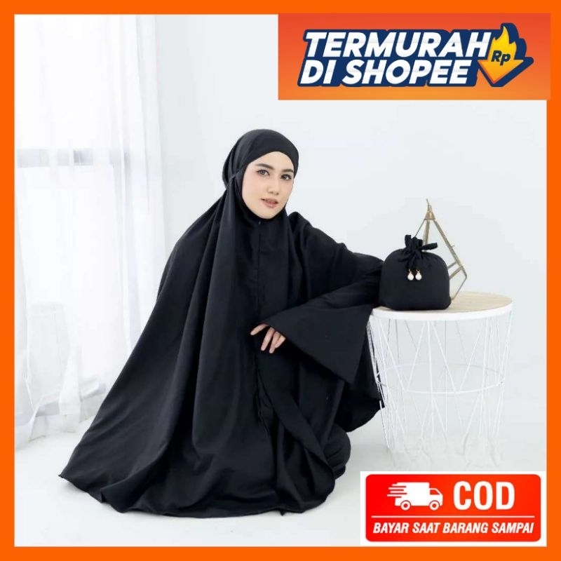 Mukena Traveling Mini Pouch / Mukena Dewasa Katun Adem