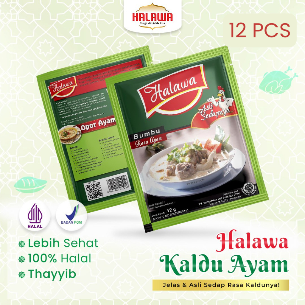

Halawa Bumbu kaldu rasa Ayam Non MSG Sintetis 12 pcs | Penyedap rasa ayam | aman untuk alergi
