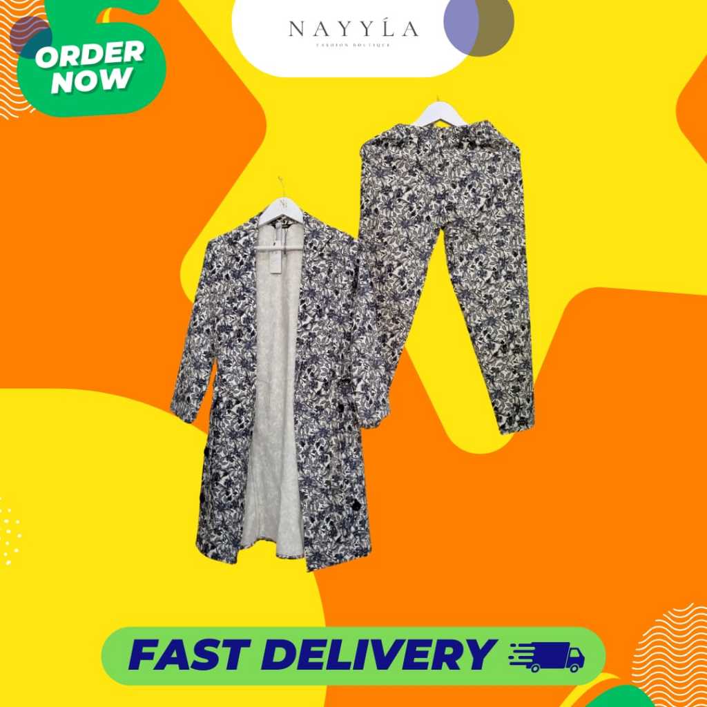 Blazer Wanita Outer Wanita, Set Blazer Wanita Motif Bunga bunga elegan Dan termurah