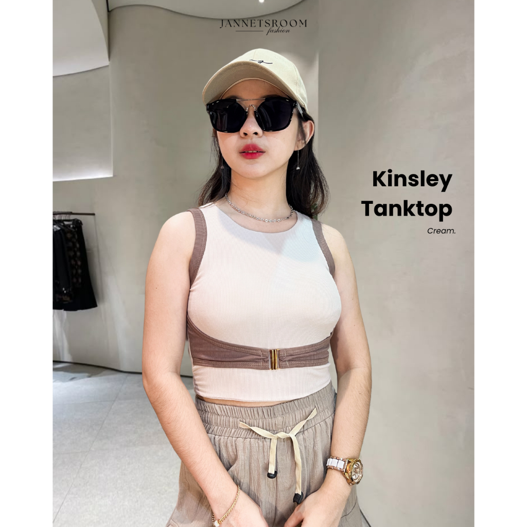Kinsley Tanktop - Tanktop  Cup Bra Wanita Crop Tanktop Bra Korean Style