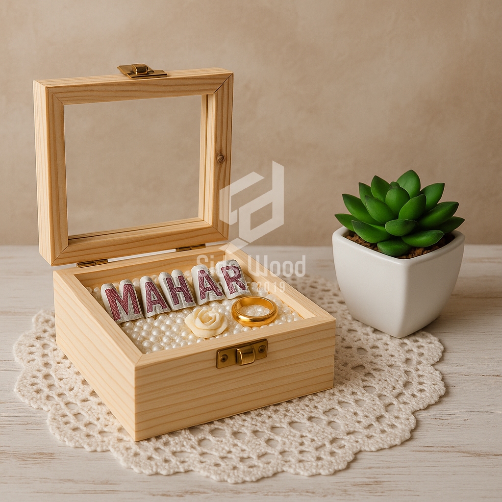 SidsWood [KC] Box Kayu Jati Belanda untuk Cincin Ring Box Kotak Kayu Cincin Jati Belanda Box Ukuran 