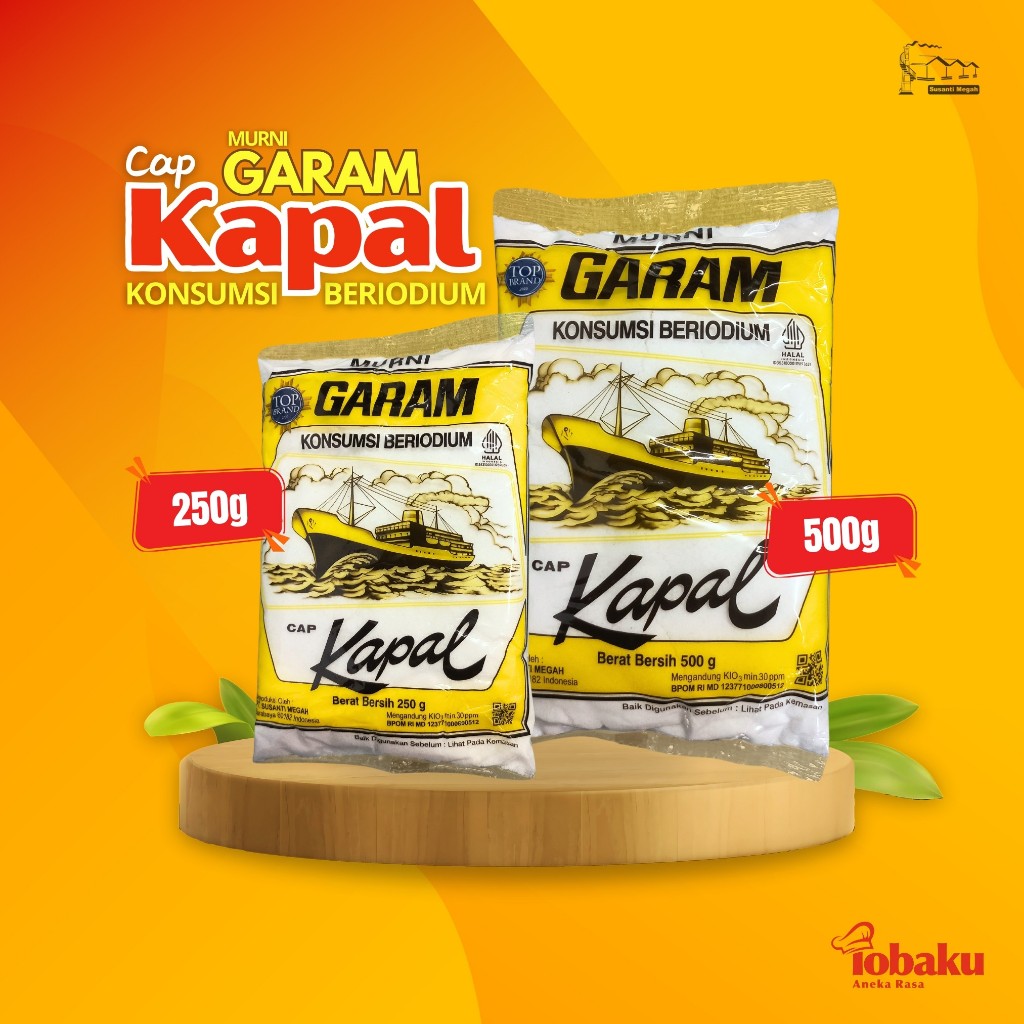 

GARAM Murni Cap KAPAL Konsumsi Beriodium Kemasan 250g & 500g