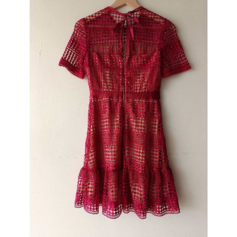 DRESS PESTA PRADA MAROON / PRELOVED