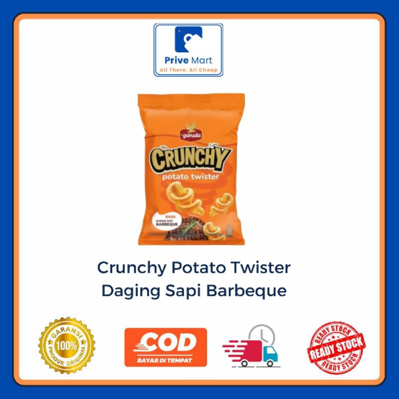 

Garuda Crunchy Potato Twister Rasa Daging Sapi Barbeque 50g + 10g Prive Mart